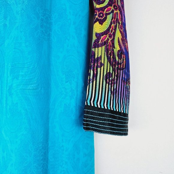 Vintage Pakistani Dress Top, Kameez, Side Splits w/ Lace & Silk Fabric, Size 40 - Picture 5 of 12